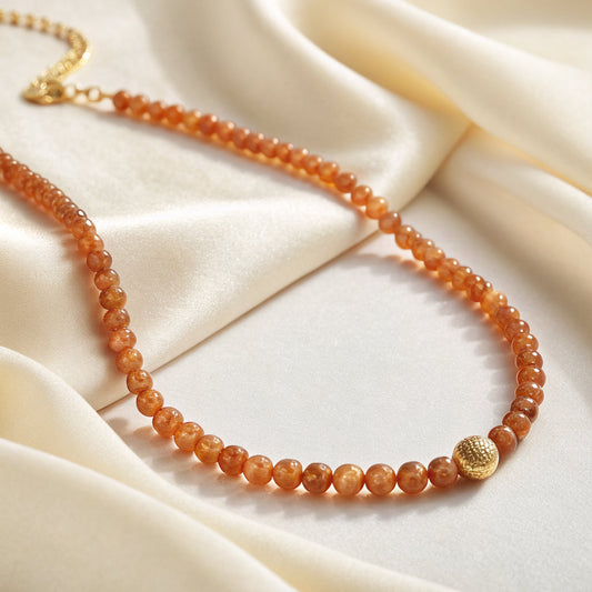beaded gemstone necklace - Hezura