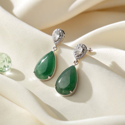 gemstone stud earrings in sterling silver - Hezura