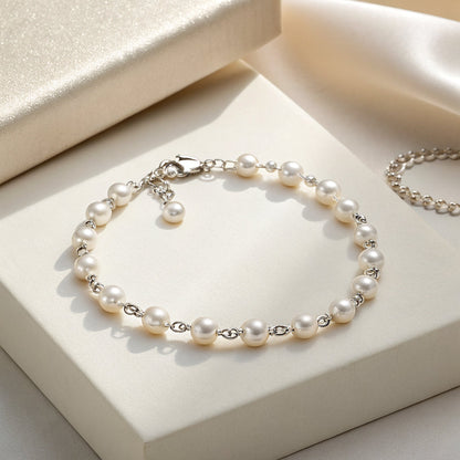 pearl bracelet in sterling silver - Hezura