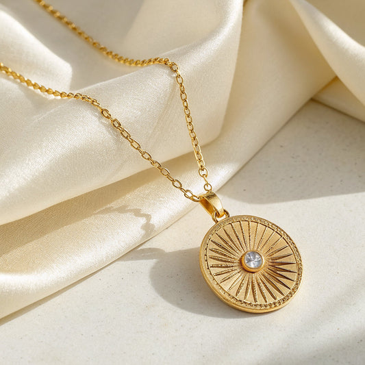 sun pendant necklace - Hezura
