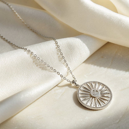 sun pendant necklace in sterling silver - Hezura